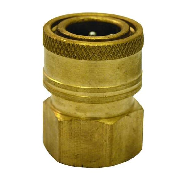 Zoro Select Quick Connect Coupler, 3/8 in (F)NPT, 4000 PSI Max Pressure, Brass/Stainless Steel - 1MDG7