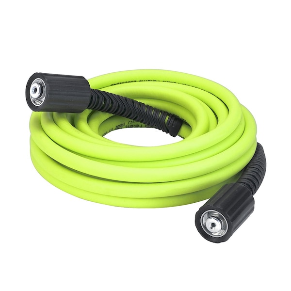 Flexzilla Pressure Washer Hose, 1/4in x 25ft, 3100PSI, M22 Fittings, ZillaGreen - HFZPW3425M-E