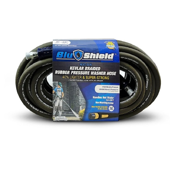 Blubird Blushield Pressure Washer Hose Kevlar Braided3/8in x 100ft - PW38100