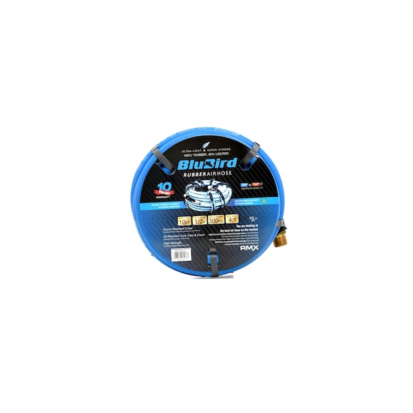Rmx Industries Blubird Rubber Air Hose 1/2 In. X 10 Ft. - BB1210