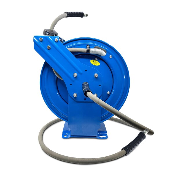 Blushield BluShied 3/8" X 50' Dual Arm Pressure Washer Hose and Reel Assembly - PWSWRDA3850
