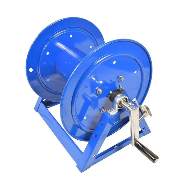 Interstate Pneumatics Pressure Washer Manual Hose Reel Blue Powder Coated Steel - For 200ft X 3/8in Hose No Hose Incl. - PW7192