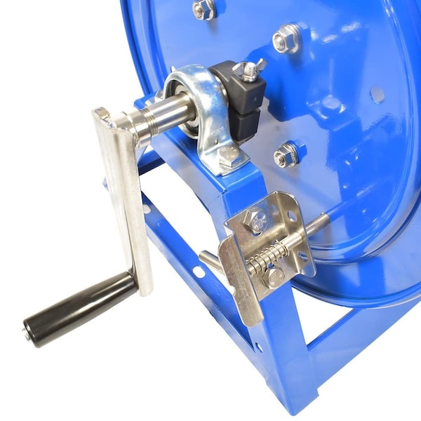 Interstate Pneumatics Pressure Washer Manual Hose Reel Blue Powder Coated Steel - For 200ft X 3/8in Hose No Hose Incl. - PW7192