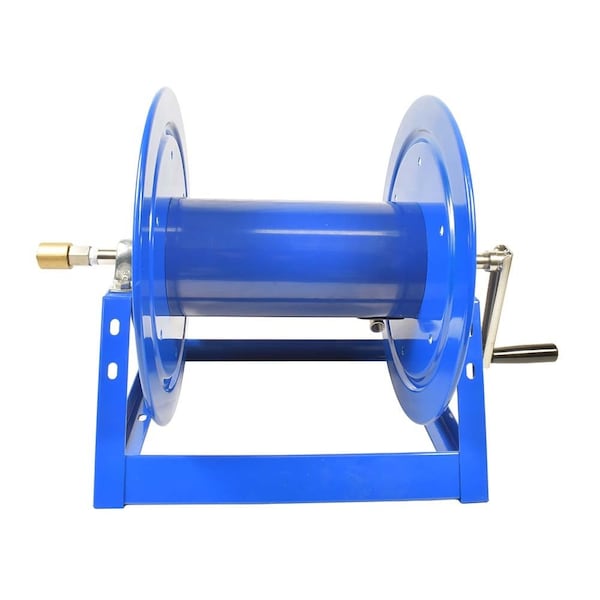 Interstate Pneumatics Pressure Washer Manual Hose Reel Blue Powder Coated Steel - For 200ft X 3/8in Hose No Hose Incl. - PW7192