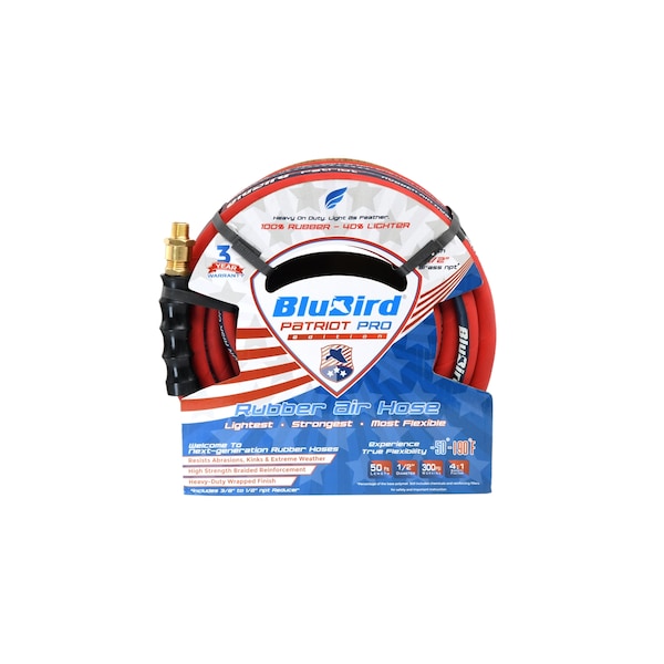 Rmx Industries Blubird Patriot Pro Air Hose 1/2 In. X50 Ft. 300 P - BLBPP1250