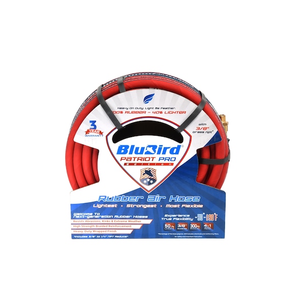 Rmx Industries Blubird Patriot Pro Air Hose 3/8 In. X50 Ft. 300 P - BLBPP3850