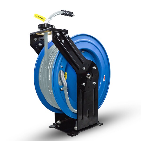 Blushield BluShied 3/8" X 100' Dual Arm Pressure Washer Hose and Reel Assembly - PWSWRDA38100