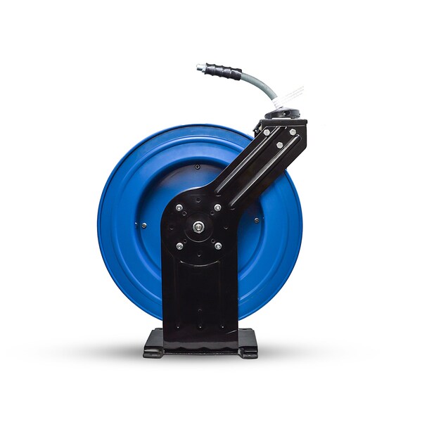 Blushield BluShied 3/8" X 100' Dual Arm Pressure Washer Hose and Reel Assembly - PWSWRDA38100