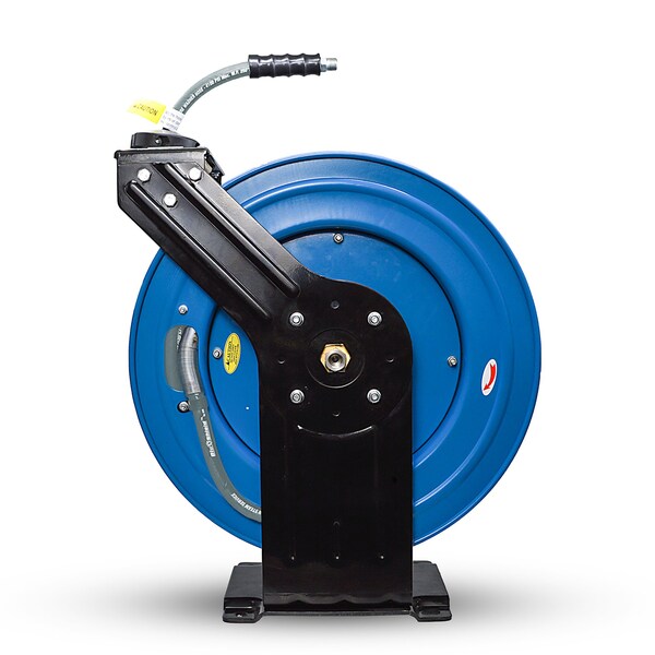Blushield BluShied 3/8" X 100' Dual Arm Pressure Washer Hose and Reel Assembly - PWSWRDA38100