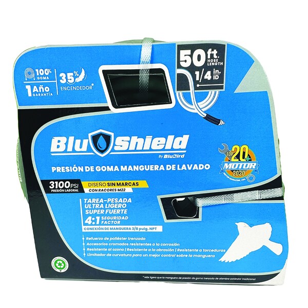 Blushield Blushield Rubber Pressure Washer Hose Assembly 1/4" x 50' w/ M22 Non Marking - PW1450-NM