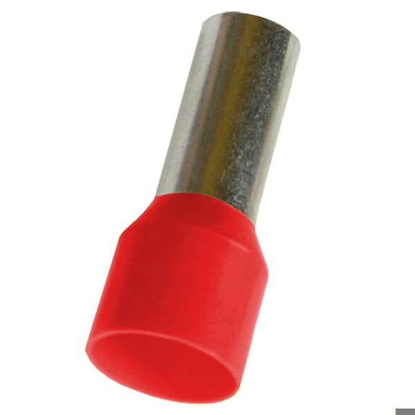 Automation Systems Interconnect 8 Awg Single Wire Entry Insulated Wire Ferrule, Red, 100-PK - 2808915