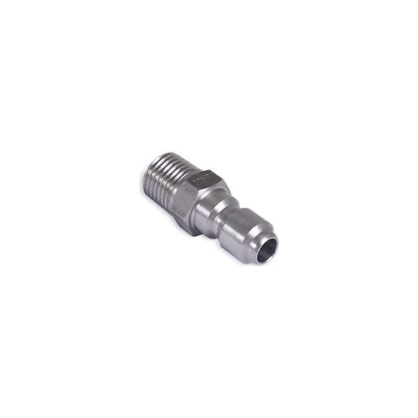 Mi-T-M Adapter, 1/4 x 1/4 in Connection, Quick Connect Plug x MNPT, Stainless Steel - AW-0017-0002