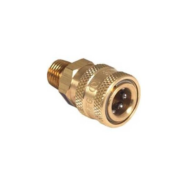 Mi-T-M Adapter, 1/4 x 1/4 in Connection, Quick Connect Socket x MNPT, Brass - AW-0017-0028
