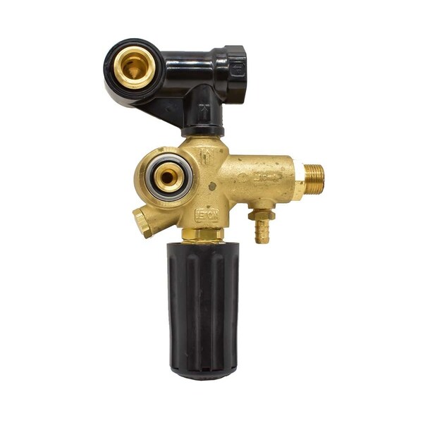 Interstate Pneumatics Pressure Washer Unloaded Valve - 4000 PSI 3/8 Inch MNPT x 3/8 Inch FNPT - PW5311