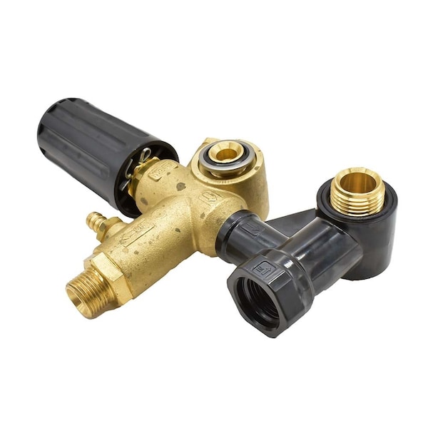 Interstate Pneumatics Pressure Washer Unloaded Valve - 4000 PSI 3/8 Inch MNPT x 3/8 Inch FNPT - PW5311