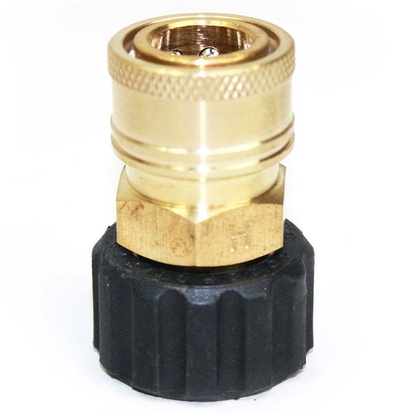 Interstate Pneumatics M22 Male Fitting x 3/8 Inch QC, Brass Coupler - PW7154