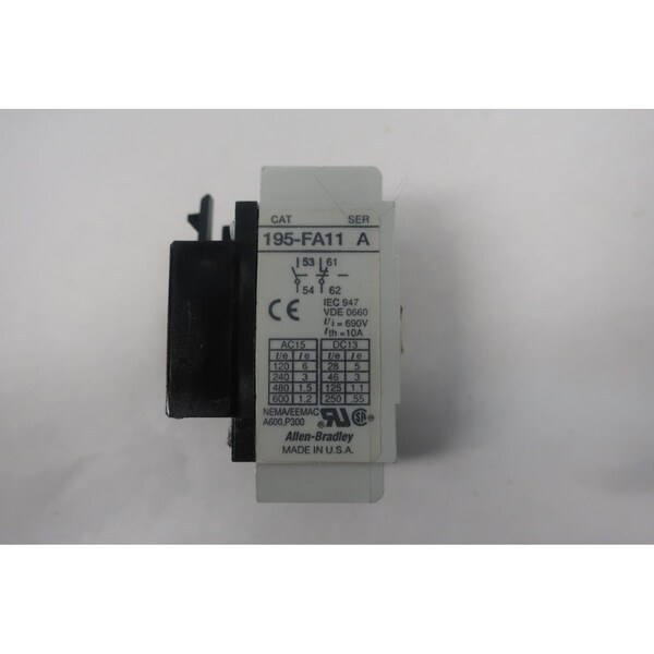 Allen Bradley Auxiliary Terminal And Contact Block - 195-FA11