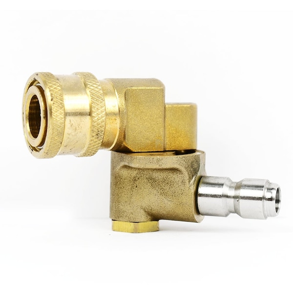 Interstate Pneumatics 1/4" Quick Connect Pivoting Cplr w/120 Deg & 3 Lckng Angles, Pressure Wshr Spry Nozzle - 4000 PSI - PW7164