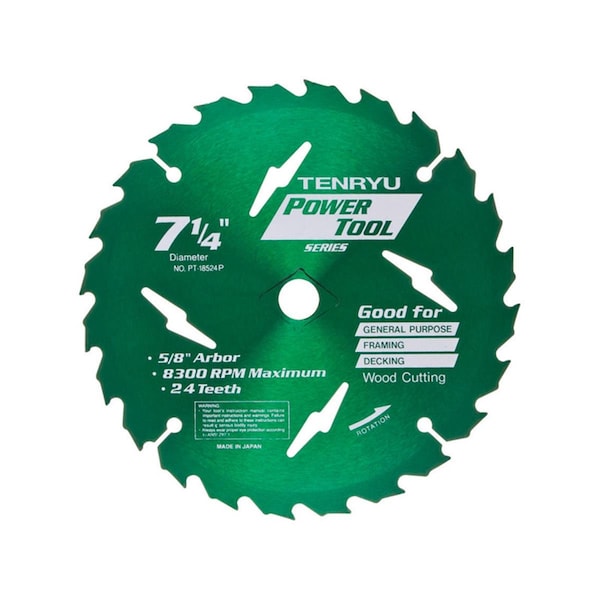 Muebles Para El Hogar Bullfrog 7.25 in. Dia. x 0.63 in. Steel Power Tool Saw Blade - 24 Teeth - MU3334508