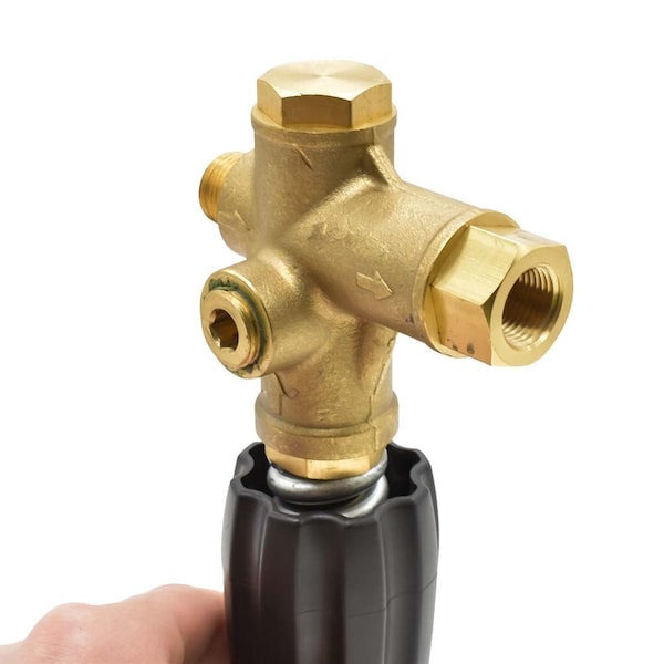 Interstate Pneumatics Pressure Washer Unloaded Valve - 4000 PSI 3/8 Inch MNPT x 3/8 Inch FNPT - PW5312
