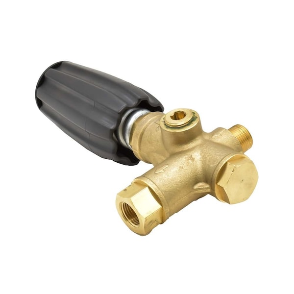 Interstate Pneumatics Pressure Washer Unloaded Valve - 4000 PSI 3/8 Inch MNPT x 3/8 Inch FNPT - PW5312