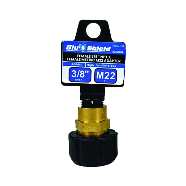Blushield BluShield 3/8" Female Pipe Thread x Female Metric Pressure Washer Adapter - PWA007