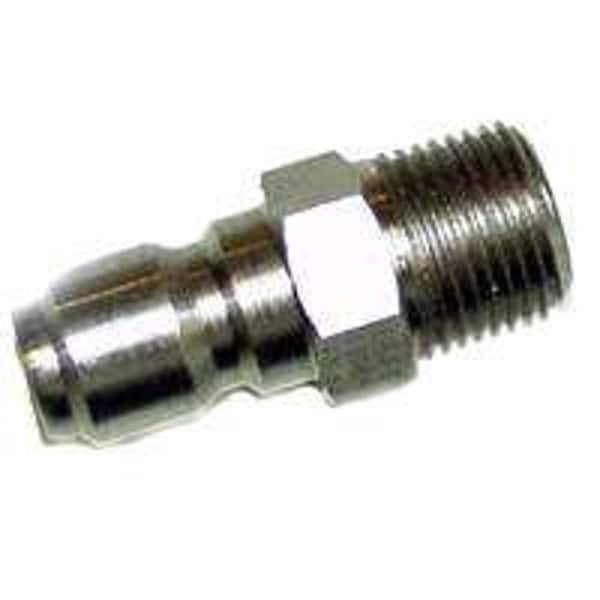Mi-T-M Adapter, 3/8 x 3/8 in Connection, Quick Connect Plug x MNPT, Stainless Steel - AW-0017-0005