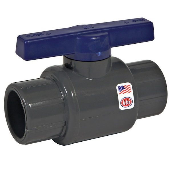King Brothers Homewerks 1/2 in. PVC Slip Ball Valve Full Port Quarter-Turn Lever For Non-Potable Water - LT-0500-S
