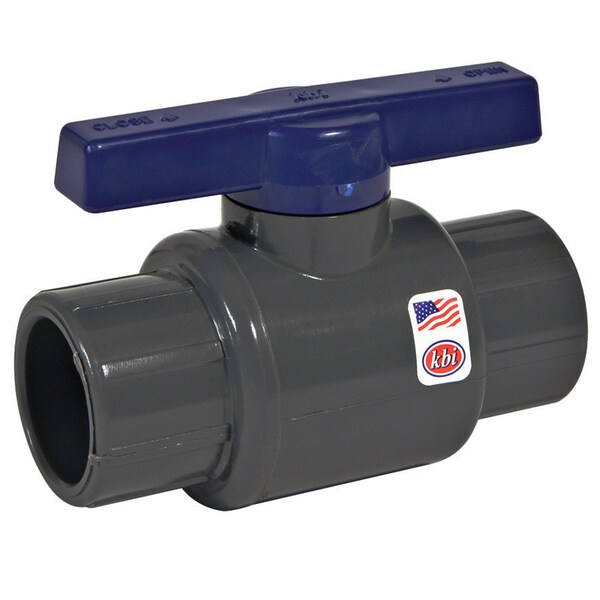 King Brothers Homewerks 1-1/4 in. PVC Slip Ball Valve Full Port Quarter-Turn Lever For Non-Potable Water - LT-1250-S