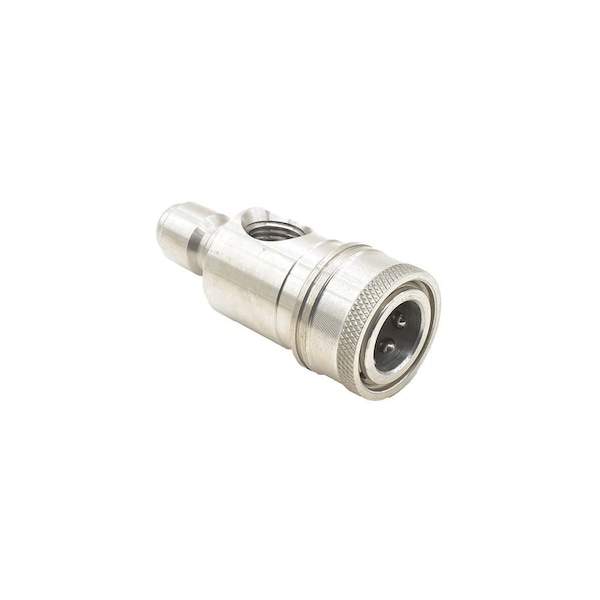 Interstate Pneumatics Pressure Washer Stainless Steel Gauge Coupler 3/8in Quick Connect x 3/8in Plug x 1/4in FNPT - PW7222