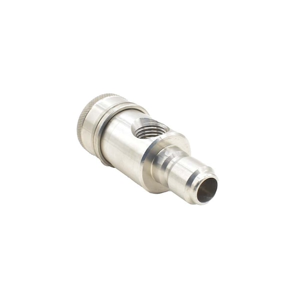 Interstate Pneumatics Pressure Washer Stainless Steel Gauge Coupler 3/8in Quick Connect x 3/8in Plug x 1/4in FNPT - PW7222