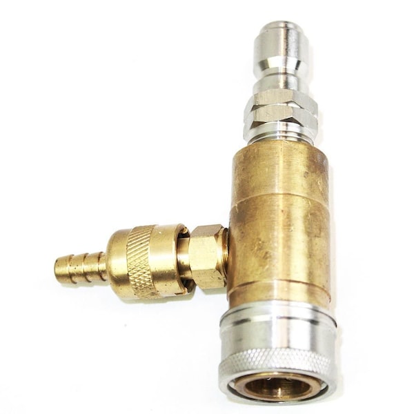 Interstate Pneumatics Adjustable Soap Injector, 3/8 Inch Plug x 3/8 Inch Coupler - 4000 PSI - PW7161