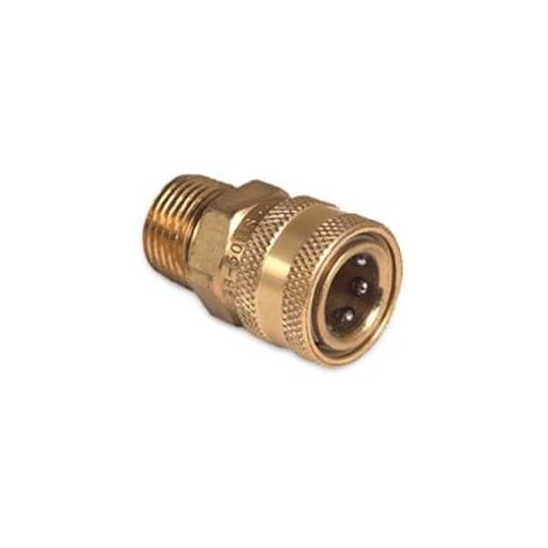Mi-T-M Adapter, 3/8 x 1/2 in Connection, Quick Connect Socket x MNPT, Brass - AW-0017-0029