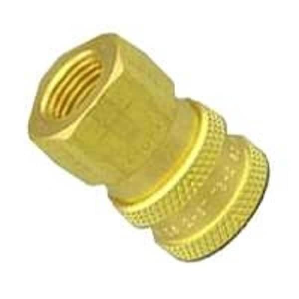 Mi-T-M Adapter, 1/4 x 1/4 in Connection, Quick Connect Socket x FNPT, Brass - AW-0017-0001