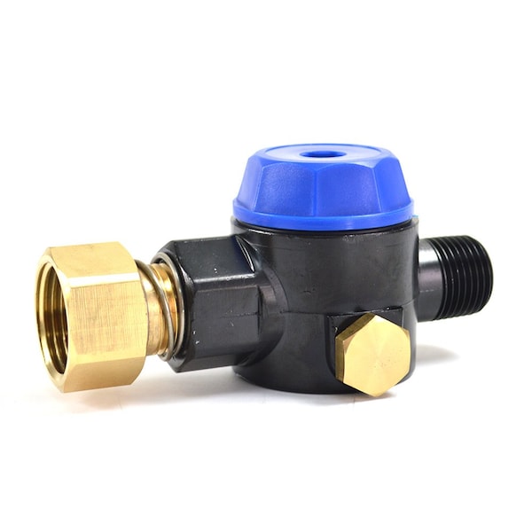 Interstate Pneumatics Water Inlet Filter - 3 /4 Inch Female NH x 1/2 Inch MNPT - Blue - PW7204