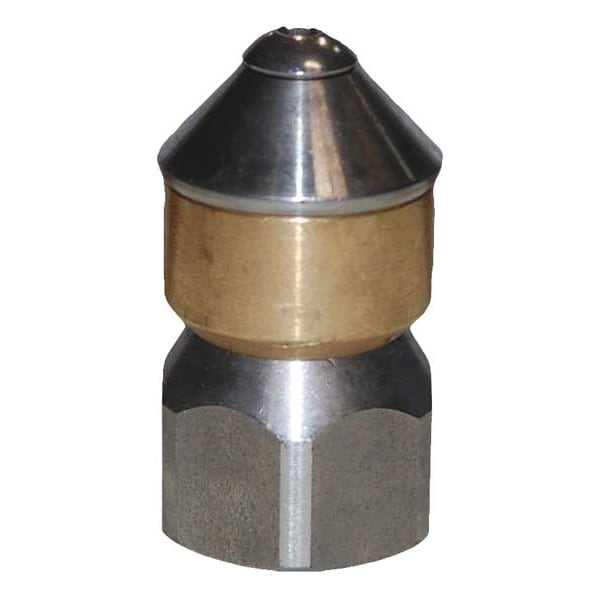 Zoro Select Rotating Sewer Nozzle, Size 4.5, 3600 psi, GPM at 2000 PSI: 3.18 - MLRSN38045