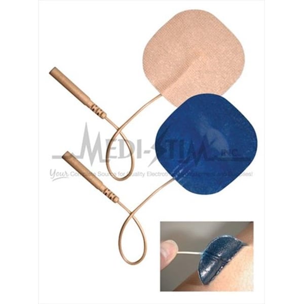 Sof-Stim Sof-Stim SS375S Medi - Stim Sof - Stim 2 in. X 3.5 in. Rect.; Snap; Blue Gel; Tan Tricot; Reusable Electrodes 4 Per Pkg - SS375S