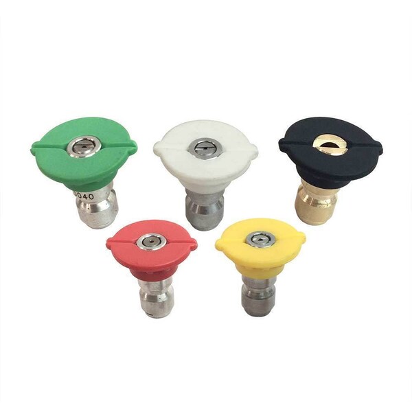 Interstate Pneumatics Pressure Washer 1/4 Inch Quick Connect High Pressure Spray Nozzle Tip Set (5-piece) - PW7104