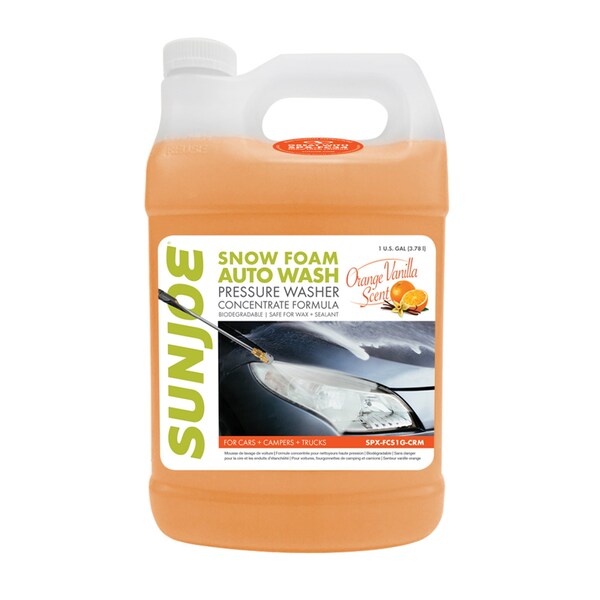 Snow Joe Premium Snow Foam Cannon P.W. Car Wash Soap and Cleaner, 1-Gal. Orange-Vanilla - SPX-FCS1G-CRM