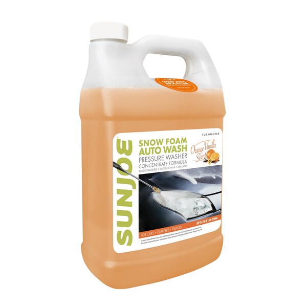 Snow Joe Premium Snow Foam Cannon P.W. Car Wash Soap and Cleaner, 1-Gal. Orange-Vanilla - SPX-FCS1G-CRM
