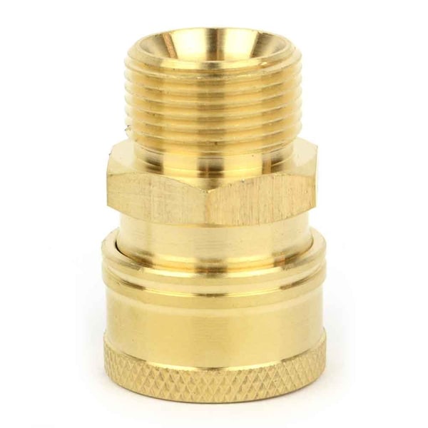 Interstate Pneumatics Pressure Washer M22 Male Fitting x 3/8 Inch QC, Brass Coupler 2700 PSI - PW7152
