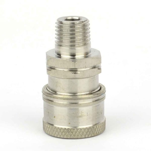 Interstate Pneumatics Pressure Washer 1/4 Inch MNPT Stainless Steel Coupler 5200 PSI - PW7136