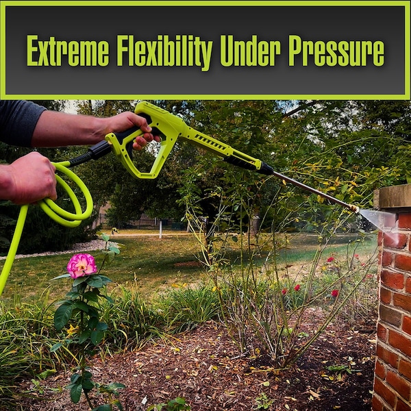 Flexzilla Pressure Washer Hose, 1/4in x 50ft, 3100 PSI, M22 Fittings, ZillaGreen - HFZPW3450M-E