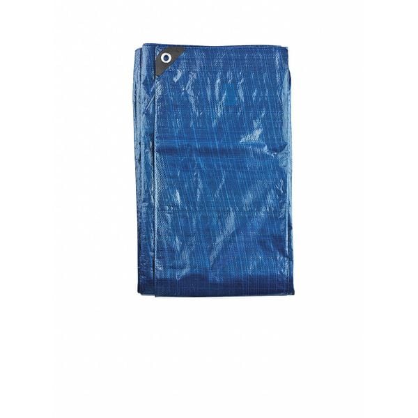 Zoro Select Standard Duty Tarp, 9 ft 6 in x 11 ft 4 in, 5.1 Mil, Blue, Polyethylene - 2W694