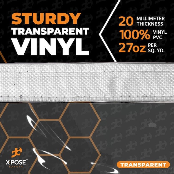 Xpose Safety Heavy Duty Tarp, 6 ft x 10 ft, 20 Mil, Clear, Vinyl - CVT20-610-X