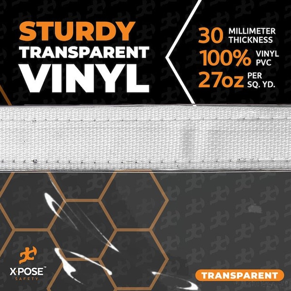 Xpose Safety Heavy Duty Tarp, 10 ft x 12 ft, 30 Mil, Clear, Vinyl - CVT30-1012