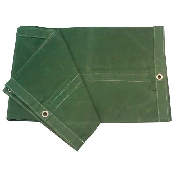 Zoro Select Heavy Duty Tarp, 9 ft 6 in x 11 ft 6 in, 30 Mil, Olive Green, Cotton Canvas - 5WTU4