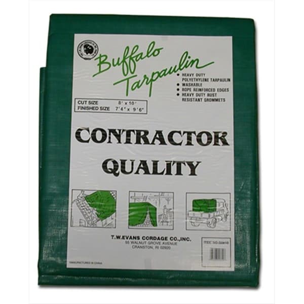Tw Evans Cordage 16 ft x 20 ft Tarp, Black/Green - TW578848