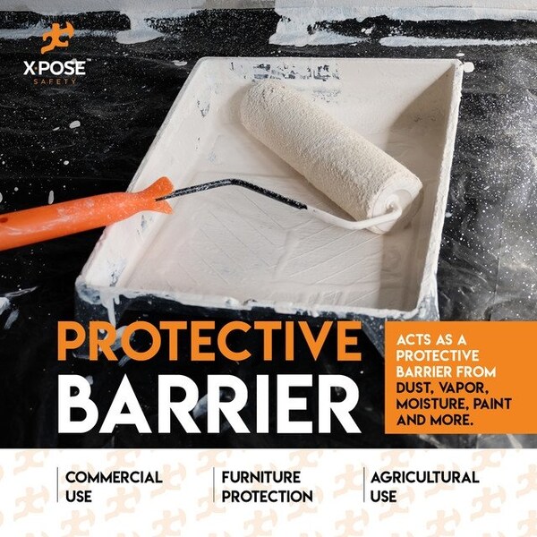 Xpose Safety Tarp, 20 ft x 100 ft, 5.2 mil, Black, Polyethylene - B-620IS-X