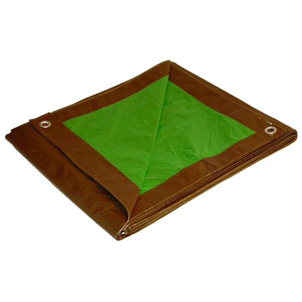 Tepee Supplies 20 x 20 ft. Medium Duty Polyethylene Reversible Tarp; Brown & Green - TE2739845